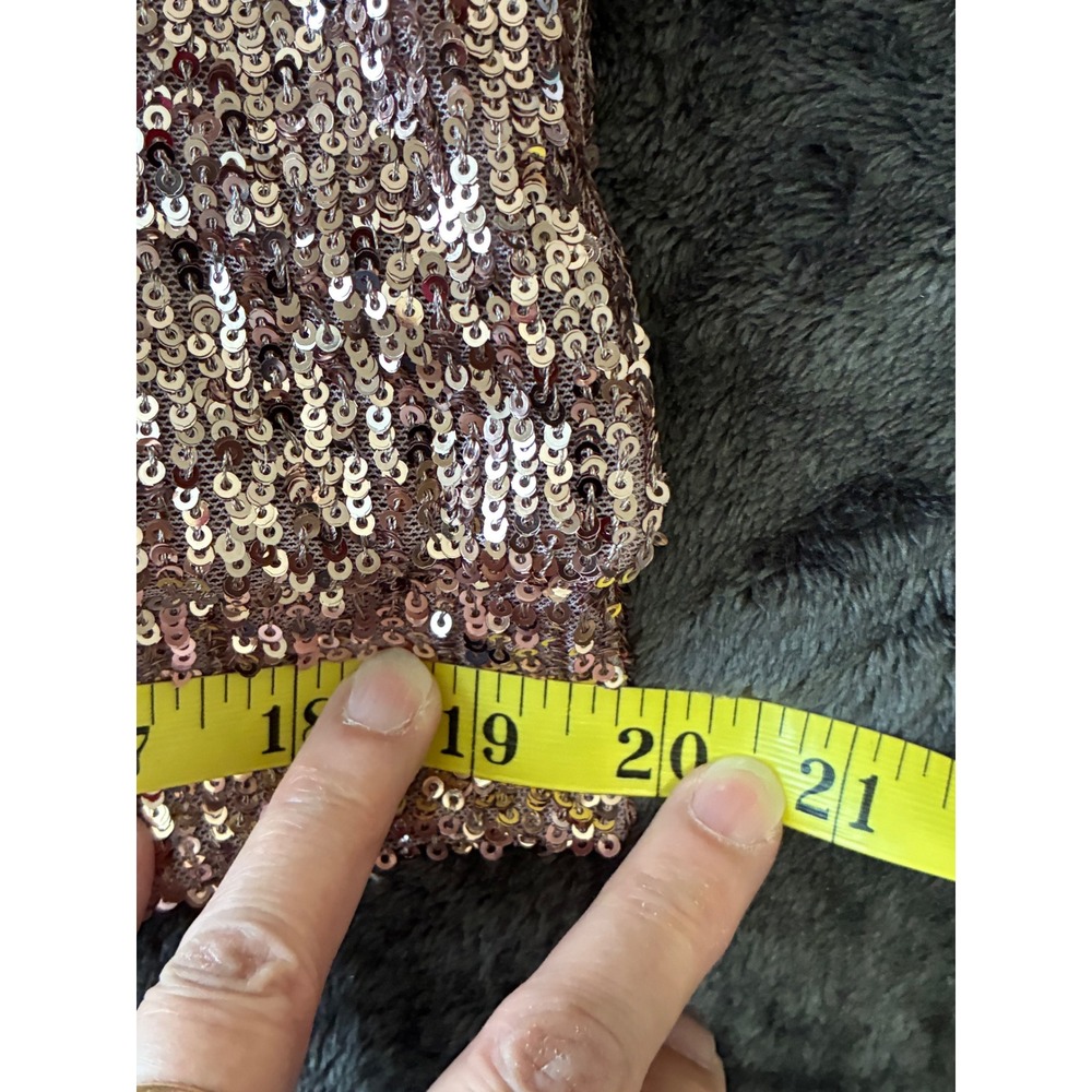 Cable & Gauge Rose Gold Sequin Long Sleeve Top Size‎ Small Party Sparkle - Picture 7 of 10